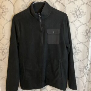 Goodfellow Quarter Zip Fleece Pullover-Sweatshirt- Size Small‎ Ebony(black)